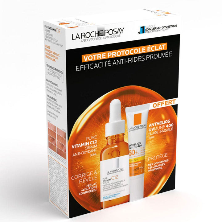 La Roche-Posay Toleriane Giftboxes Anti-Wrinkle Face Serum C12 + Free Anthelios Suncare SPF50+ Protection 45ml (1.52fl oz)