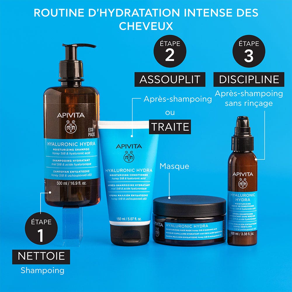Apivita Hyaluronic Hydra Shampoo Tous Types de Cheveux 500ml (16.91fl oz)