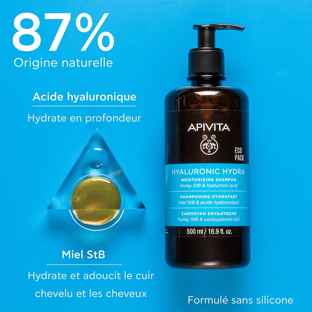 Apivita Hyaluronic Hydra Shampoo Tous Types de Cheveux 500ml (16.91fl oz)