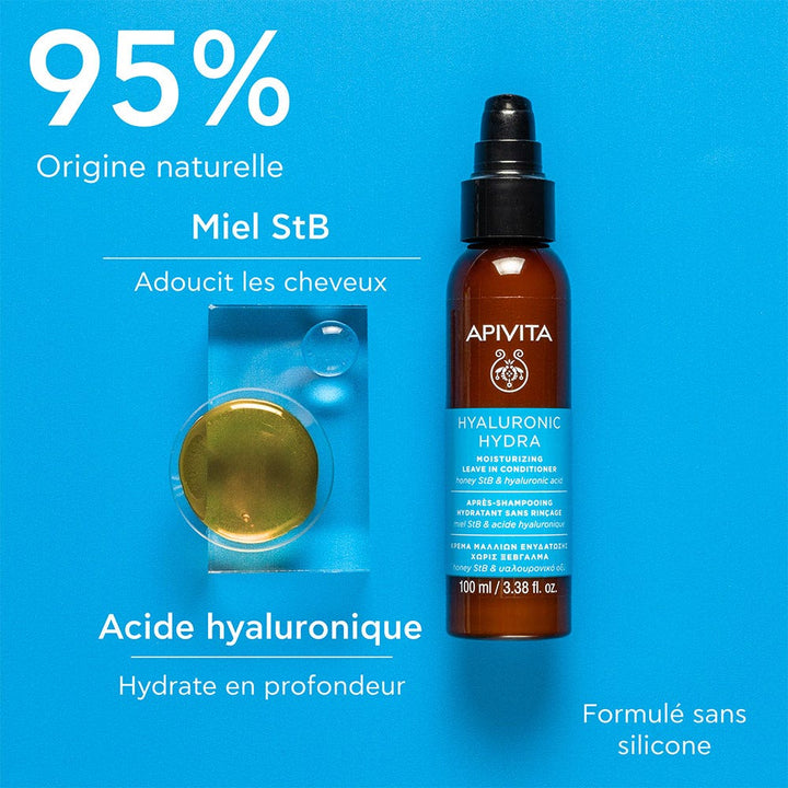 Apivita Hydrating Leave-In Conditioner with Hyaluronic Acid & Aloe Vera 100ml (3.38fl oz)