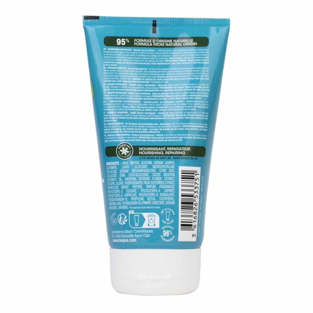 Hei Poa Hair Care Monoï De Tahiti Repair Shampoo Dry and Damaged Hair 150ml (5.07fl oz)