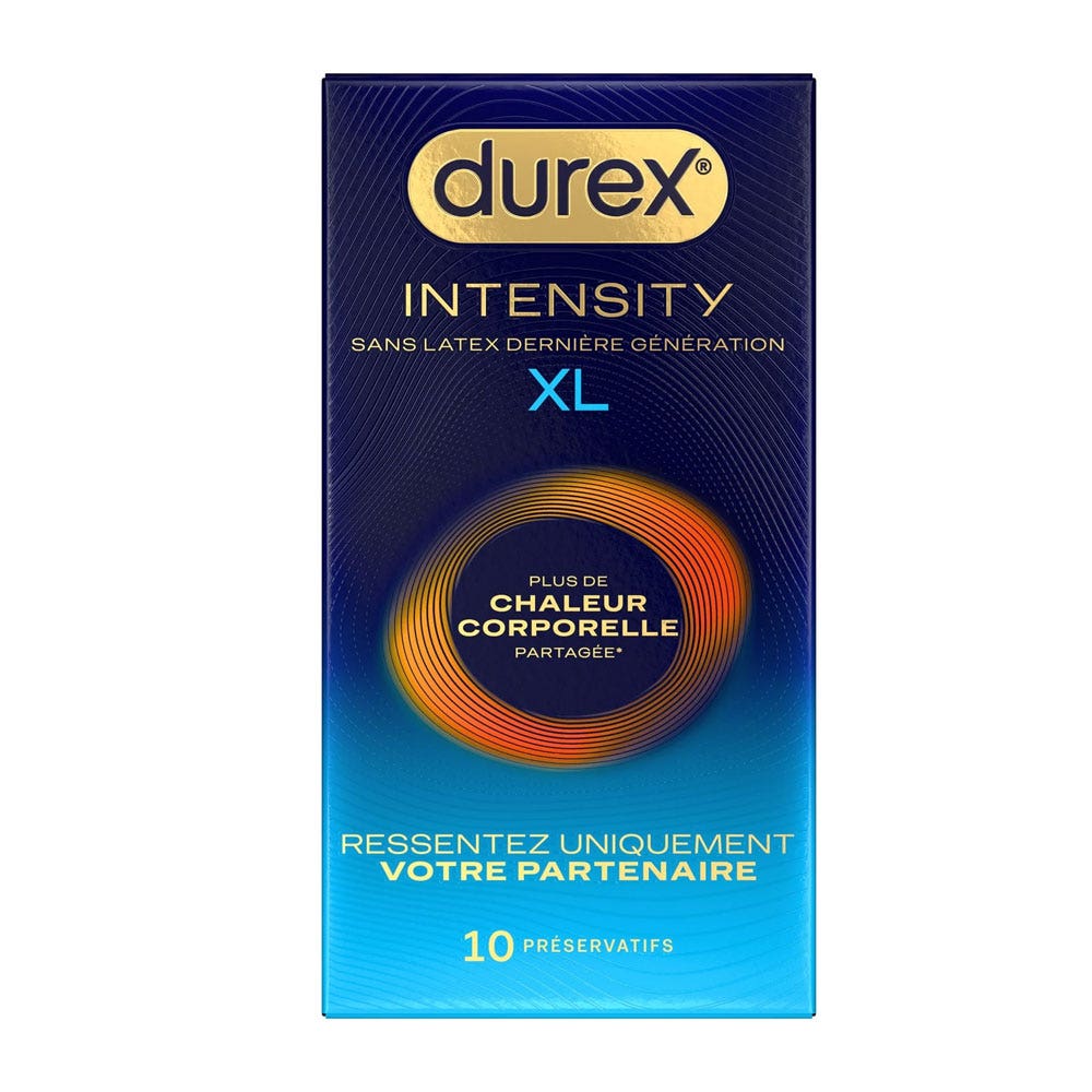 Durex Intensity XL Condoms Latex-free Shared body heat x10