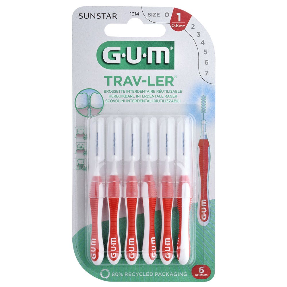 Gum Trav-ler Brushes 1314 Trav-ler 4 Brushes 0.8mm x4