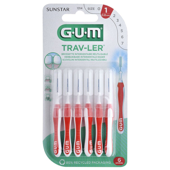 Gum Trav-ler Brushes 1314 Trav-ler 4 Brushes 0.8mm x4