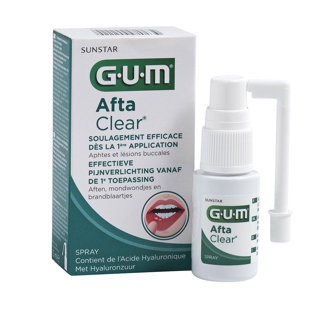 Gum AftaClear Spray Mouth ulcers and oral lesions 15ml (0.51fl oz)
