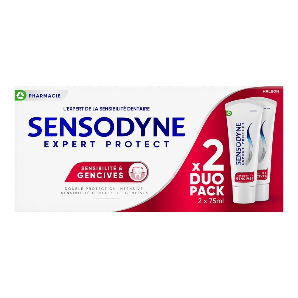 Sensodyne Expert Protect Mint Toothpaste For Gums And Sensitivities 2x75ml (2.54fl oz)