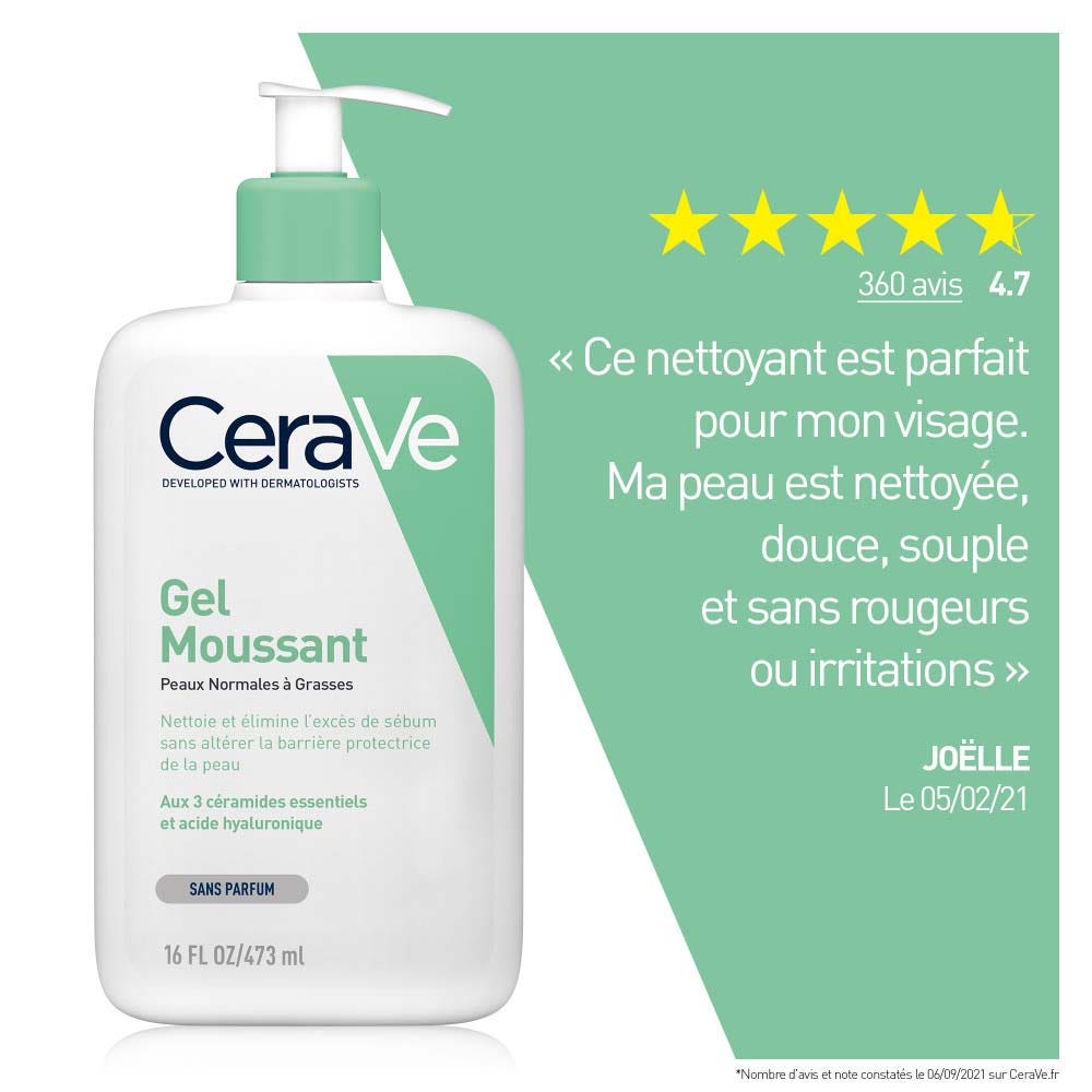 Cerave Face Cleanser Foaming face and neck cleanser for normal to oily skin 2 x 473 ml (15.99fl oz)