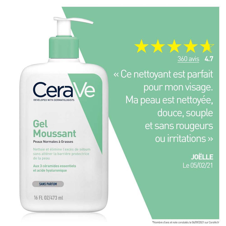 Cerave Face Cleanser Foaming face and neck cleanser for normal to oily skin 2 x 473 ml (15.99fl oz)