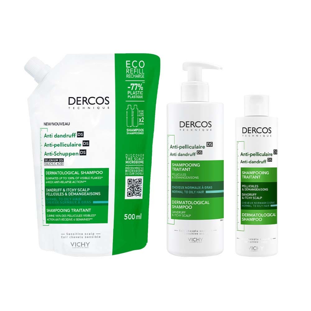 Vichy Dercos Anti-Dandruff DS Shampoo for Normal to Oily Hair