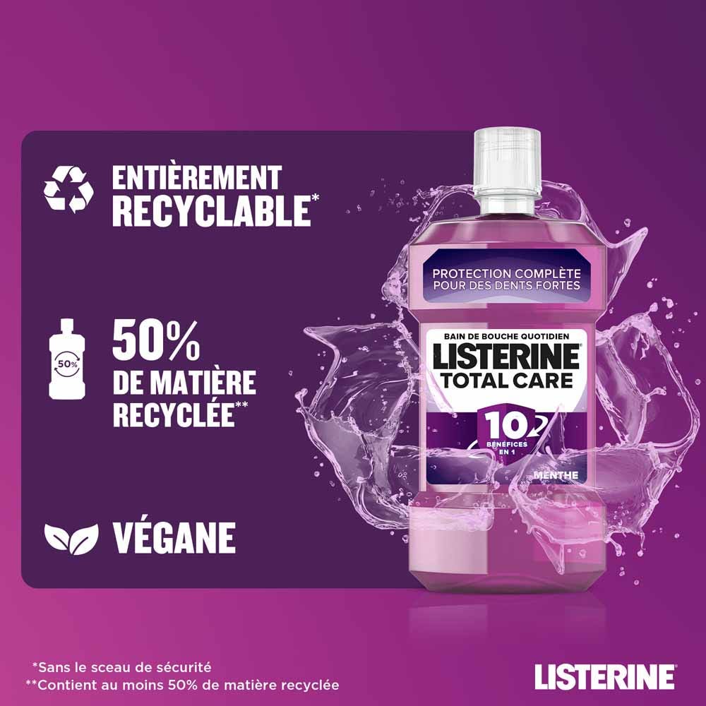 Listerine Zero Total Care Mouthwash Mint Flavour Goût Menthe 500ml (16.91fl oz)