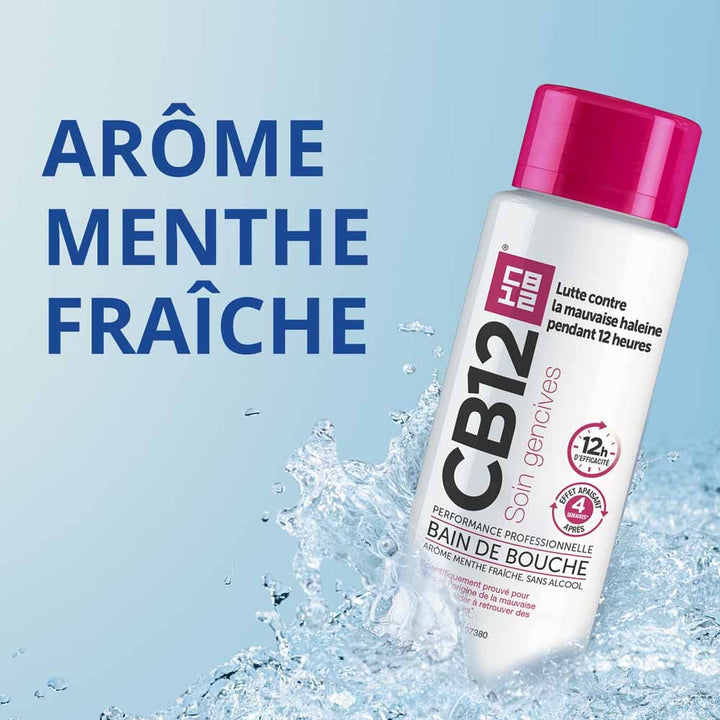 Cb12 Sensitive Gums Mouthwash fresh mint flavour with 12-hour protection 500 ml (16.91fl oz)