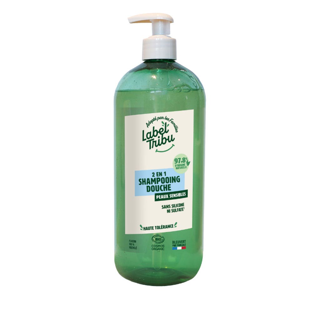 Label Tribu 2in1 Shower Shampoo for Sensitive Skin Perfumes-free 1L
