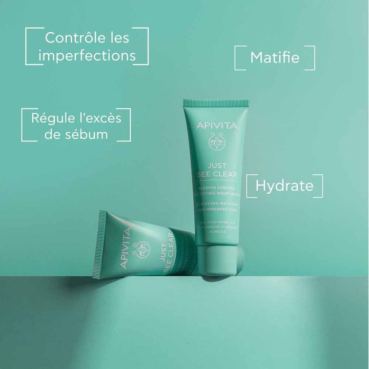 Apivita Just Bee Clear Hydra-mattifying gel for blemishes 40 ml (1.35fl oz)
