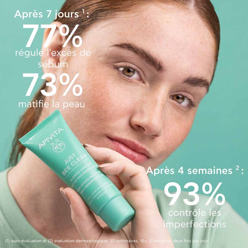 Apivita Just Bee Clear Hydra-mattifying gel for blemishes 40 ml (1.35fl oz)