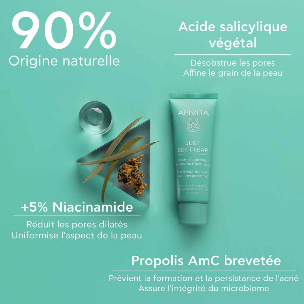 Apivita Just Bee Clear Hydra-mattifying gel for blemishes 40 ml (1.35fl oz)