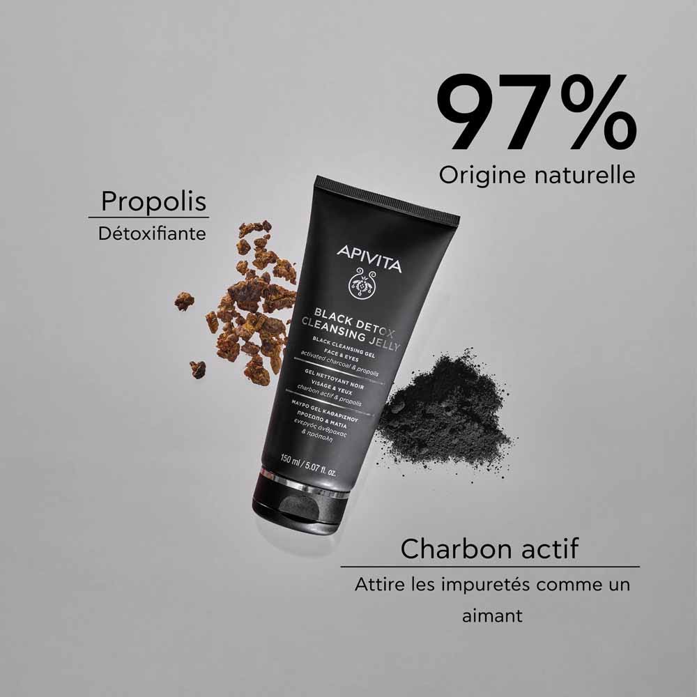 Apivita Black Detox Cleansing Gel for Face and Eyes 150ml (5.07fl oz)