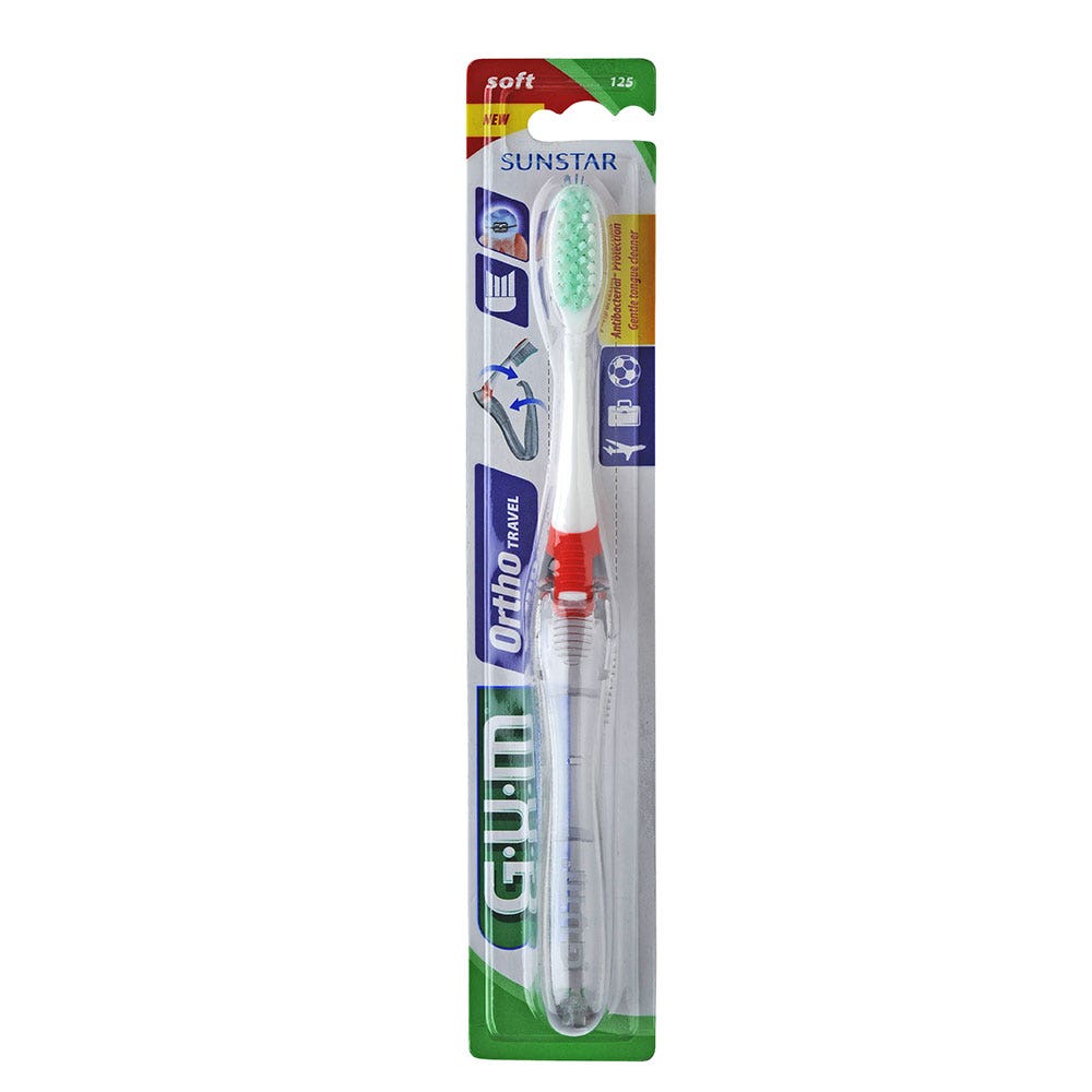 GUM Ortho Travel Ambulatory V-Cut Toothbrush