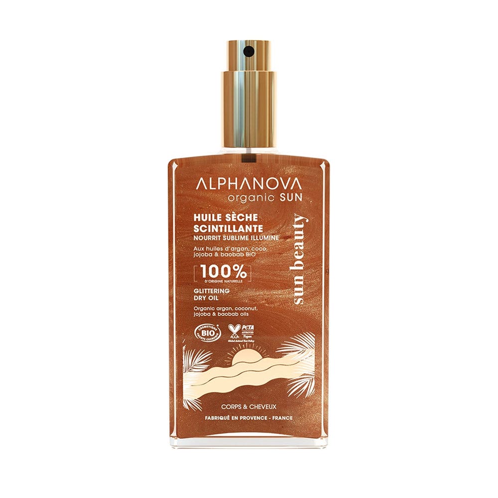 Alphanova Organic Sun Dry Shimmering Organic Oil 100 ml (3.38fl oz)