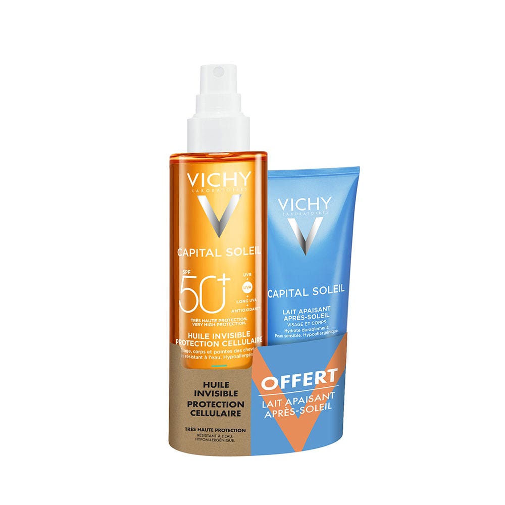 Vichy Capital Soleil Invisible Cellular Protection Oil SPF50+ Soothing After-Sun Milk 300 ml (10.14fl oz)