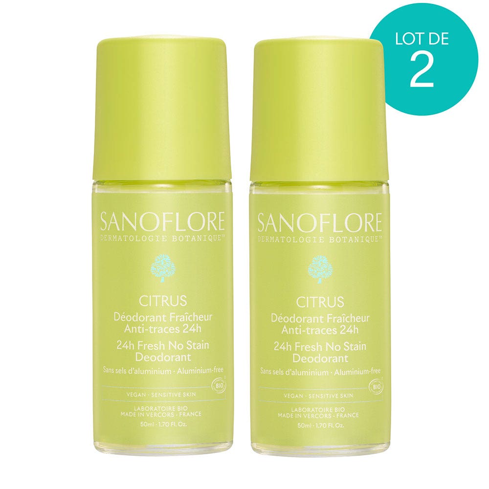 Sanoflore Deodorants Organic citrus 24h roll-on 2 x 50 ml (1.69fl oz)