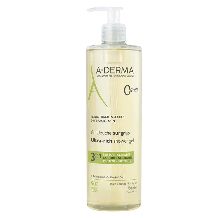 A-Derma Rhealba oats Ultra Rich Shower Gel Dry Skin 750ml (25.36fl oz)