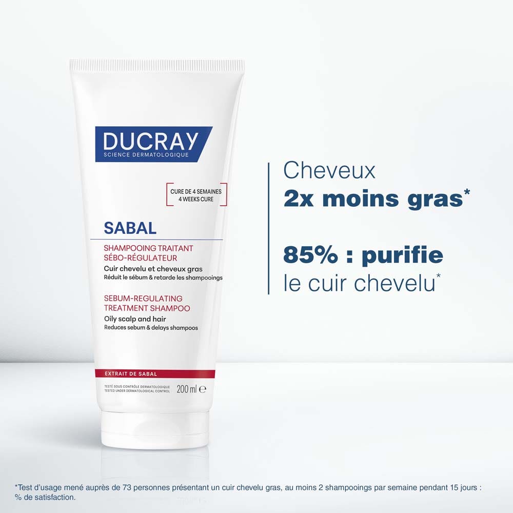 Ducray Sabal Seboregulating treating shampoo for oily scalp and hair 200ml (6.76fl oz)