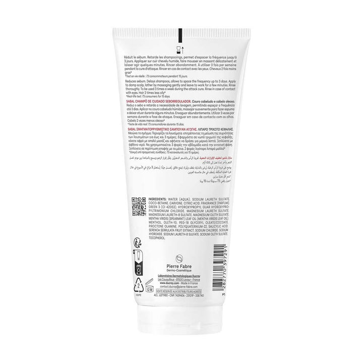 Ducray Sabal Seboregulating treating shampoo for oily scalp and hair 200ml (6.76fl oz)