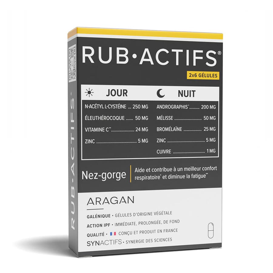 Aragan Synactifs Day/Night RubActives Throat nose 2x6 capsules