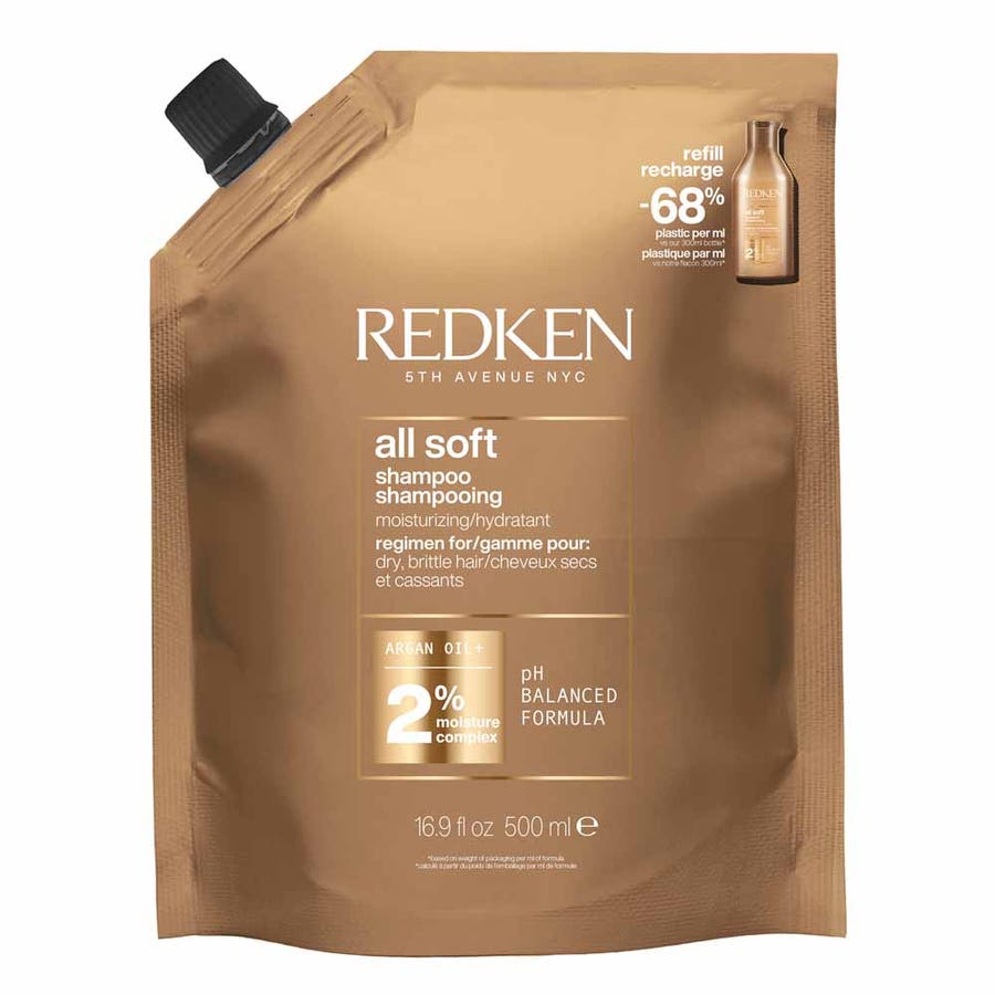 Redken All Soft Moisturizing Shampoo Dry and Brittle Hair 500ml (16.91fl oz)