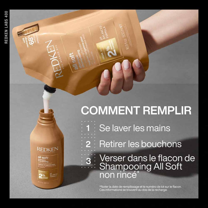Redken All Soft Hydrating shampoo dry, damaged hair 500 ml (16.91fl oz)