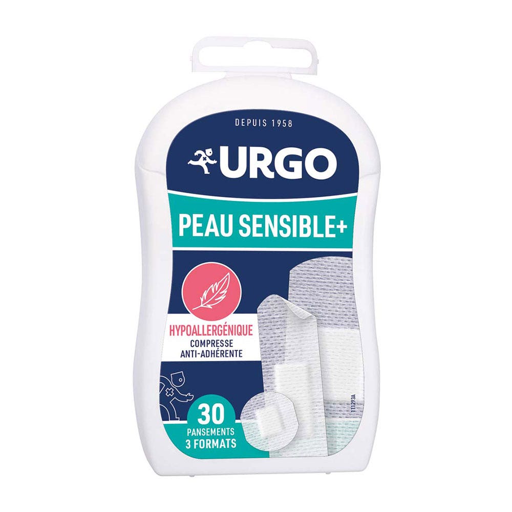Urgo Hypoallergenic plasters for sensitive skin+ 3 sizes 30