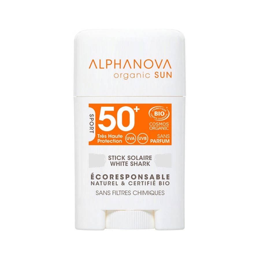 Alphanova Organic Sun Organic Facial White Shark Sunstick SPF50 + White Shark 12g (0.42 oz)