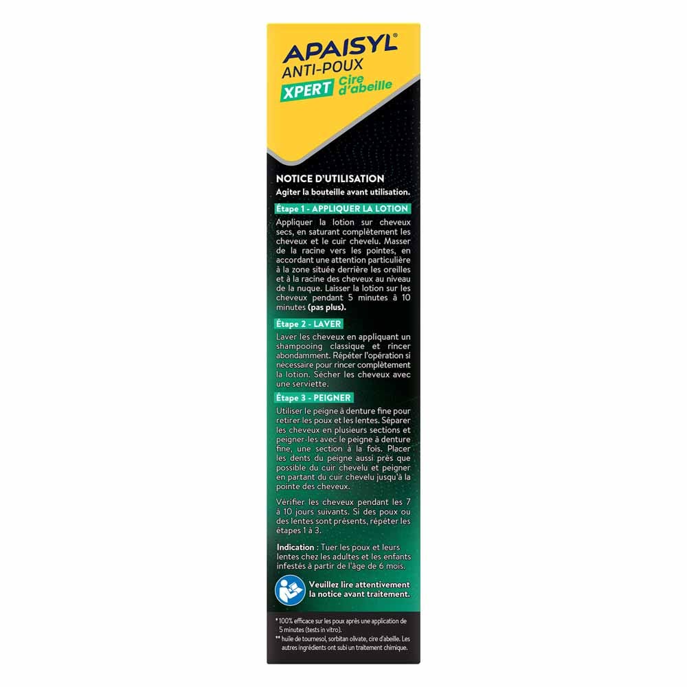 Apaisyl Anti-lice & Nits Lotion Xpert Beeswax 100ml (3.38fl oz)