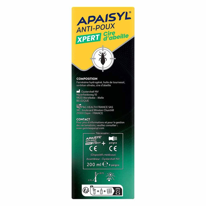 Apaisyl Anti-lice & Nits Lotion Xpert Beeswax 200ml (6.76fl oz)