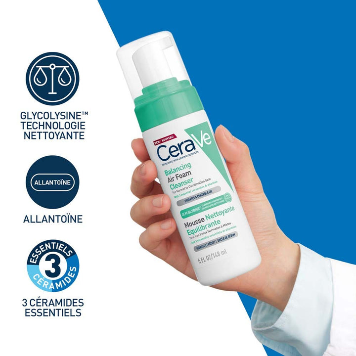 Cerave Face Cleanser Mousse Nettoyante Equilibrante Peaux Normales à Mixtes 148ml (5.0fl oz)