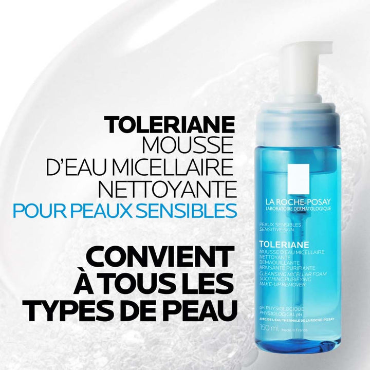 La Roche-Posay Toleriane Cleansing and Make-Up Removing Micellar Water Foam with Thermal Water Sensitive Skin 150ml (5.07fl oz)