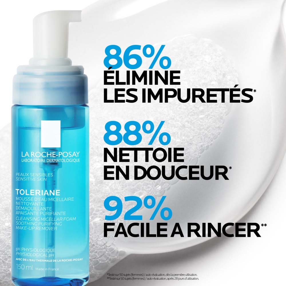 La Roche-Posay Toleriane Cleansing and Make-Up Removing Micellar Water Foam with Thermal Water Sensitive Skin 150ml (5.07fl oz)