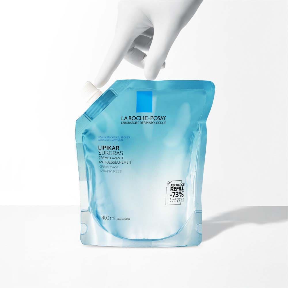 La Roche-Posay Lipikar Refill Surgras Anti-Dryness Cleansing Cream Dry to Very Dry Skin 400ml (13.53fl oz)