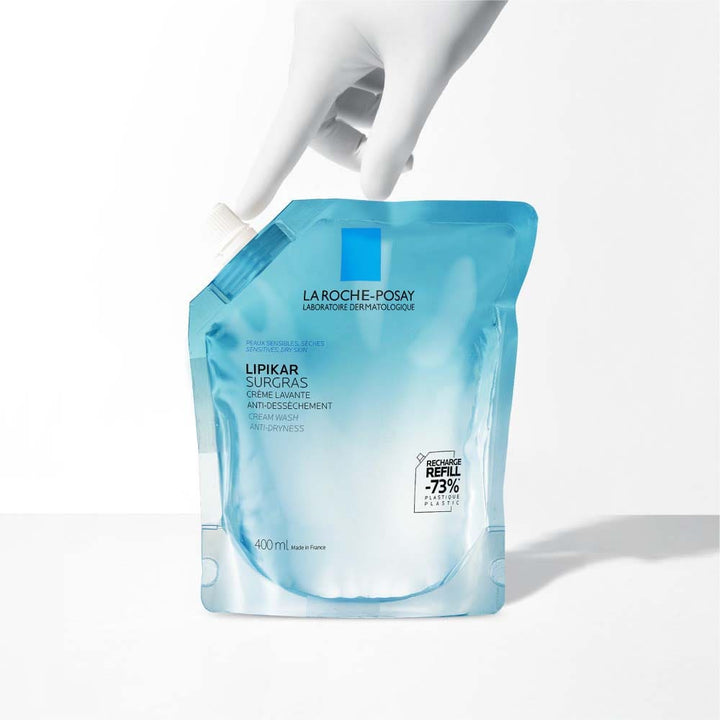 La Roche-Posay Lipikar Refill Surgras Anti-Dryness Cleansing Cream Dry to Very Dry Skin 400ml (13.53fl oz)
