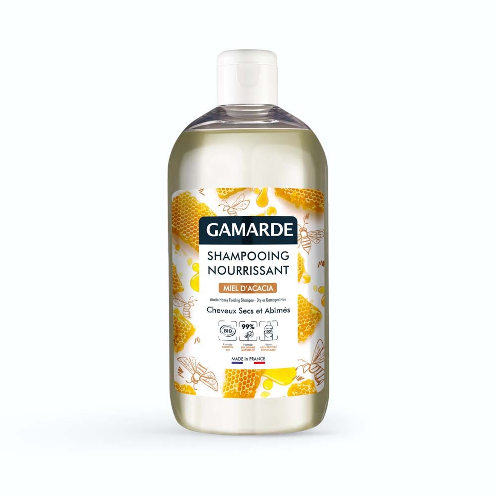 Gamarde Nourishing organic acacia honey shampoo dry and damaged hair 500 ml (16.91fl oz)