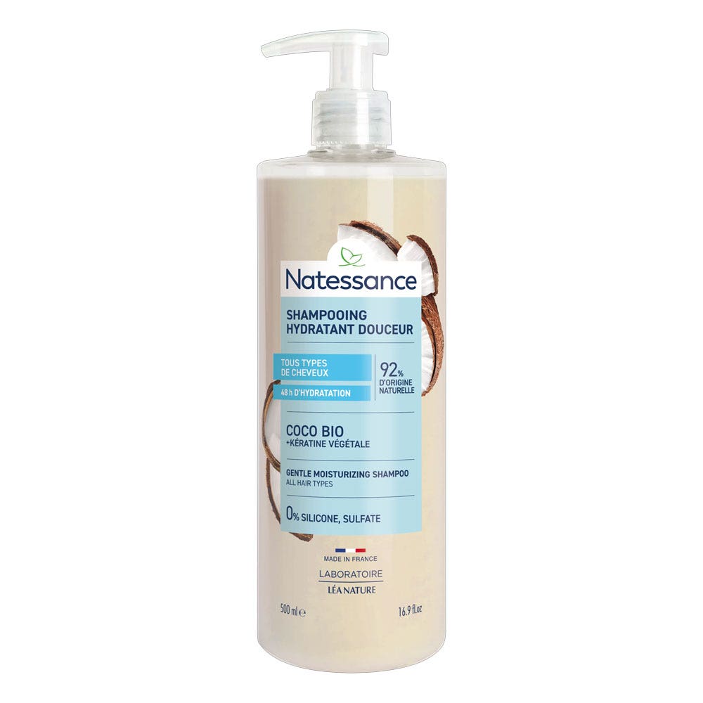 Natessance Capillary Hydrating shampoo for gentle care coconut fragrance 500 ml (16.91fl oz)