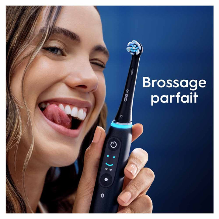 Oral-B Black electric toothbrush brushes Radiant White x3