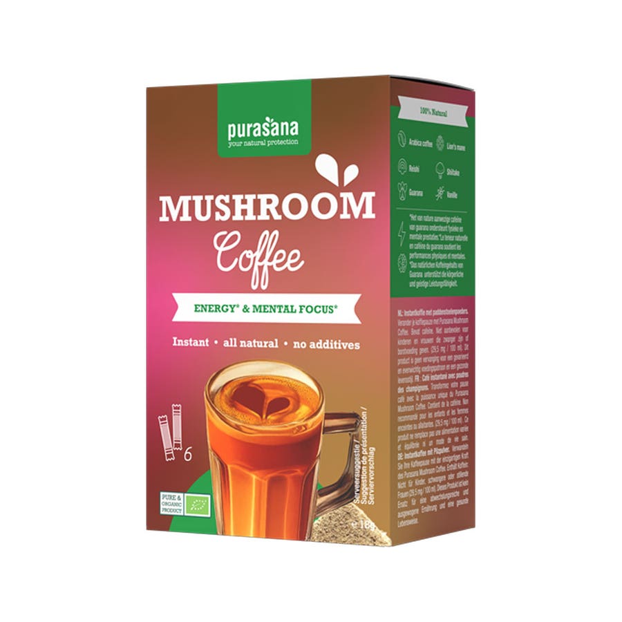 Purasana Mushroom Instant Coffee 6x3g (0.11 oz)