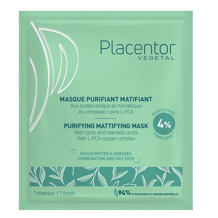 Placentor Végétal Masques purifiants et matifiants Peau mixte à grasse 25g (0,88 oz) 