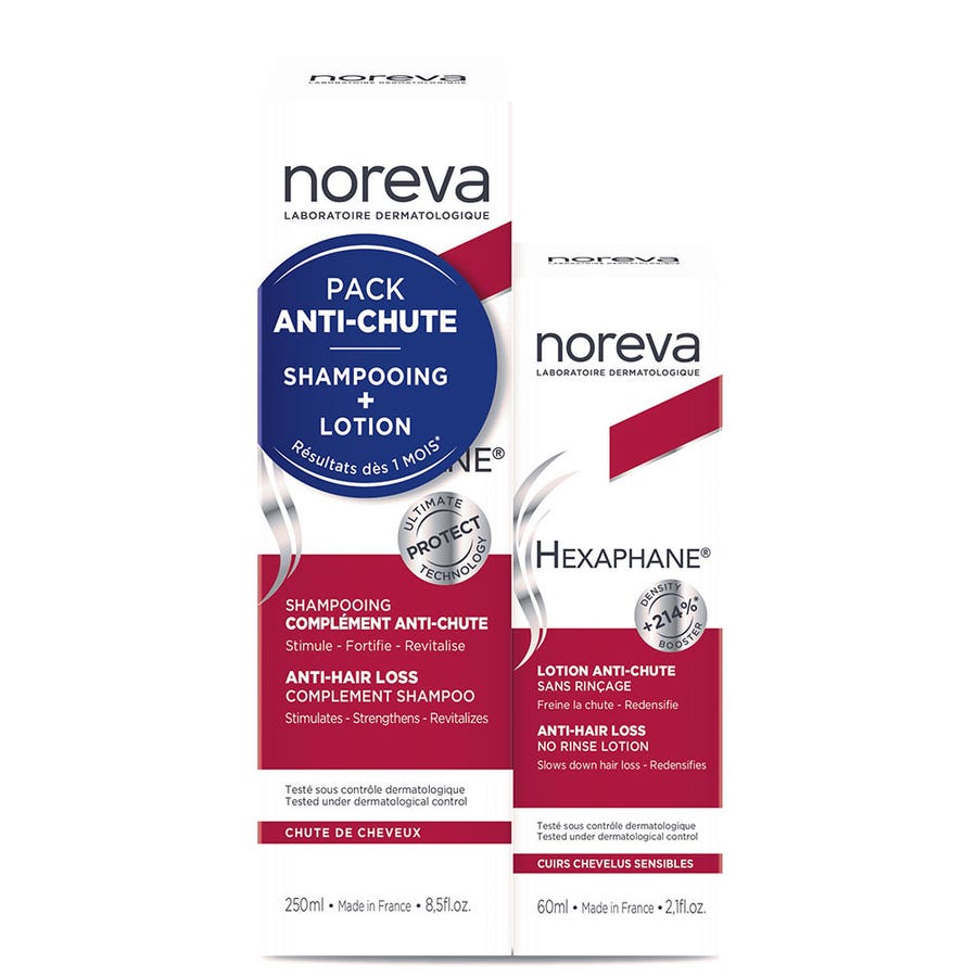 Noreva Hexaphane Pack Shampoo et Lotion Anti-Chute de Cheveux 