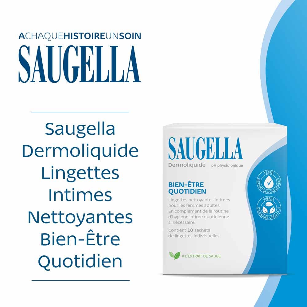 Saugella Dermoliquids Cleansing Wipes x10