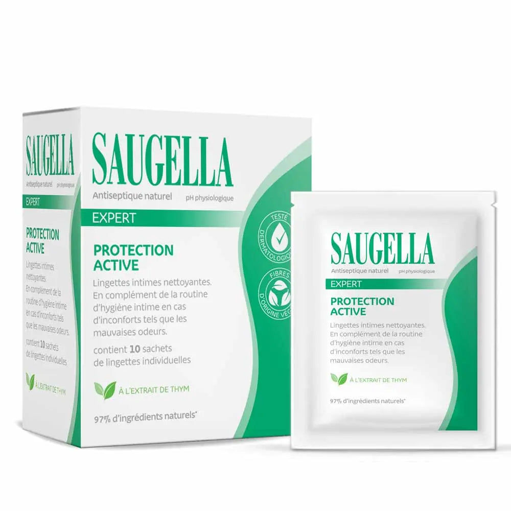 Saugella antiseptique intime hygiène nettoyage des lingettes naturelles x10