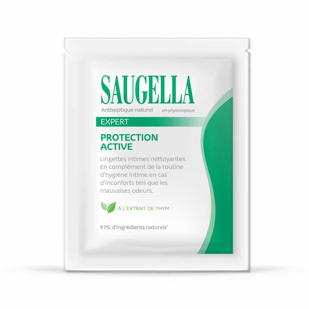 Saugella Antiseptic Intimate Hygiene Cleansing Wipes Natural x10