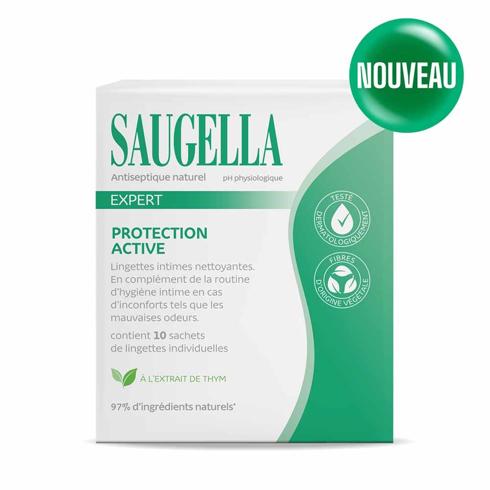 Saugella Antiseptic Intimate Hygiene Cleansing Wipes Natural x10