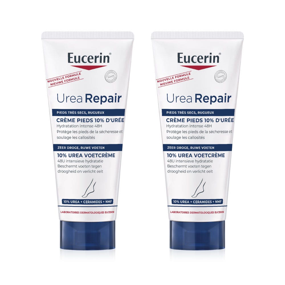 Eucerin UreaRepair Plus Urea 10% foot cream dry, rough skin 2 x 100ml (3.38fl oz)